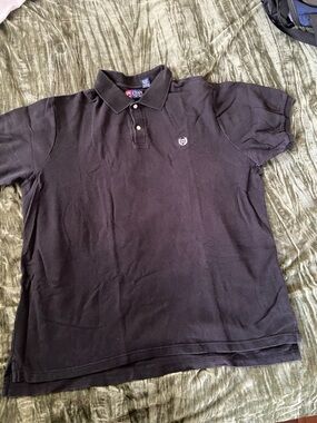 Chaps Men’s Black Polo with Embroidered Crest